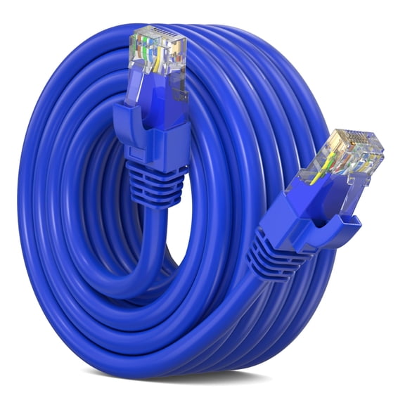Ethernet Cable 20 ft CAT6 High Speed Internet Network LAN Cable Cord, Outdoor Waterproof (Blue)