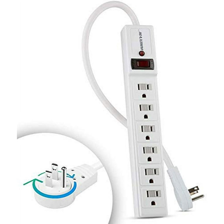 Fosmon Surge Protector Power Strip Flat Plug, 4-Outlet Splitter