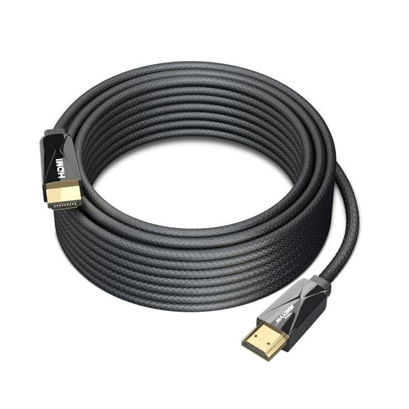 Maximm Premium High-Speed HDMI 2.0b 4K Cable, 100 FT - [2 Pack], w/Built-in Signal Booster - Cable Sleeve, Ties, Clips, 90 & 270 Degree Adapters Included