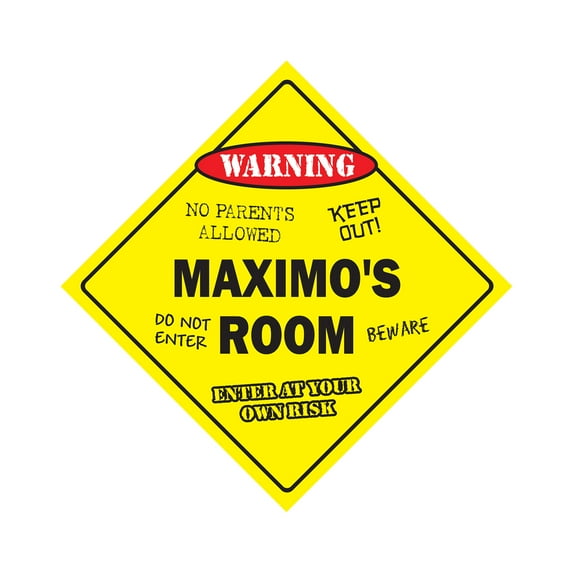 Maximo's Room Sign Crossing Zone Xing | Indoor/Outdoor | 12" Tall kids bedroom decor door children's name boy girl