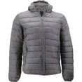 thumbnail image 1 of Maximos Men's Coat Slim Fit Lightweight Zip Insulated Puffer Hooded Jacket, Light Grey, L, 1 of 2