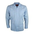 thumbnail image 1 of Maximos Men's Guayabera Cuban Style Casual Vacation Bartender Wedding Button Up Long Sleeve Dress Shirt Blue 5XL, 1 of 1