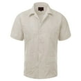thumbnail image 1 of Maximos Men's Guayabera Summer Casual Cuban Beach Wedding Vacation Short Sleeve Button-up Casual Dress Shirt Light Gray 2XL, 1 of 1