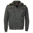 thumbnail image 1 of Maximos Men's Hooded Zip Up Fleece Lined Sherpa Bomber Jacket 1699, 1 of 6