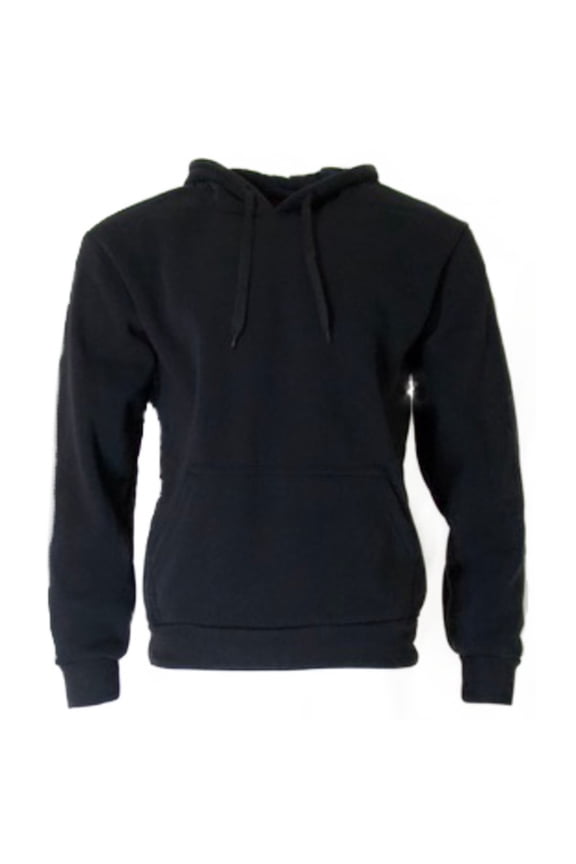 Men's Hoodie Drawstring Closure Long Sleeve Front Pocket Sweatshirt, Black, S