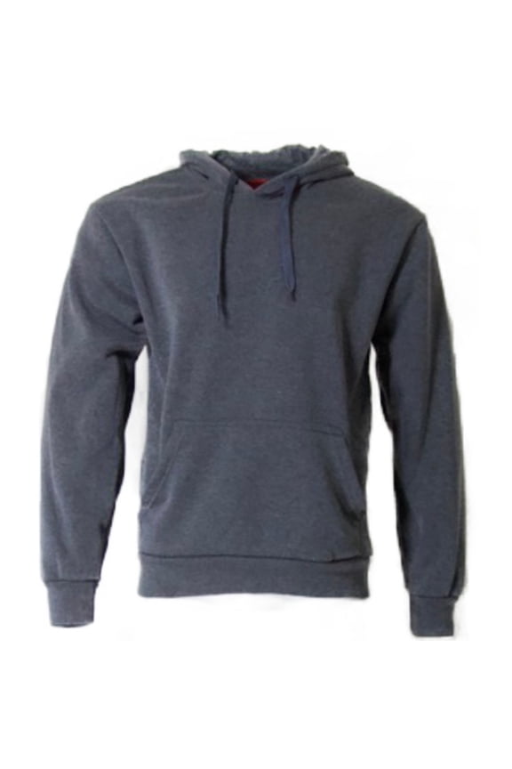 Men's Hoodie Drawstring Closure Long Sleeve Front Pocket Sweatshirt, Grey, L