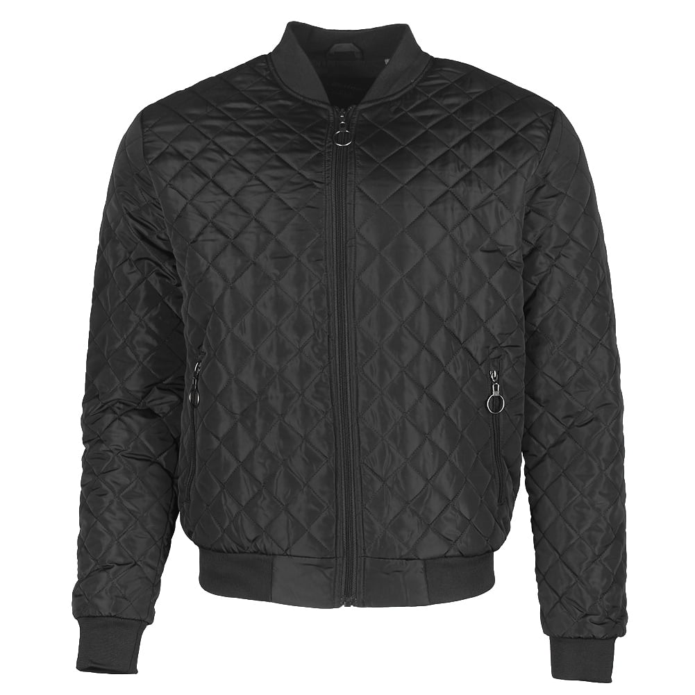 Black padded bomber jacket mens hot sale