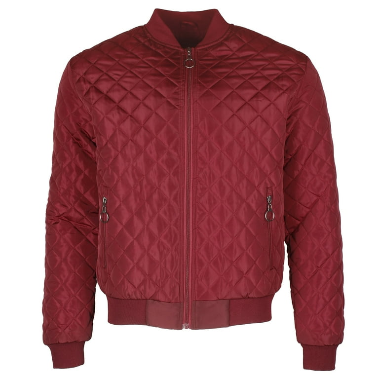 Red padded shop bomber jacket