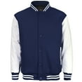 thumbnail image 1 of Maximos Men's LMJ Snap Button Front Classic Varsity Jacket Wine Khaki M, 1 of 12