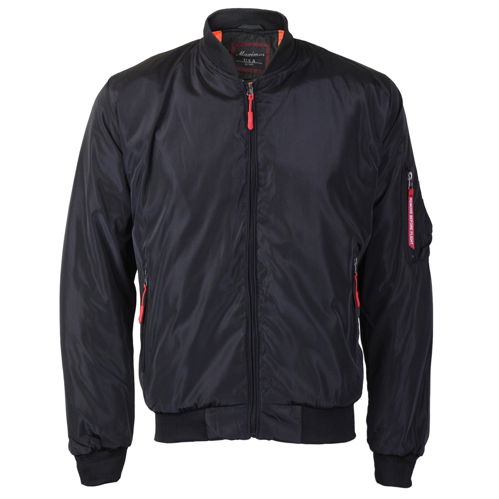 New Men's USA Premium Padded Water Resistant Reversible Flight Bomber Jacket M Black