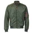 thumbnail image 1 of Maximos Men's Lightweight Water Resistant Reversible Flight Bomber Jacket (Green,XL), 1 of 5