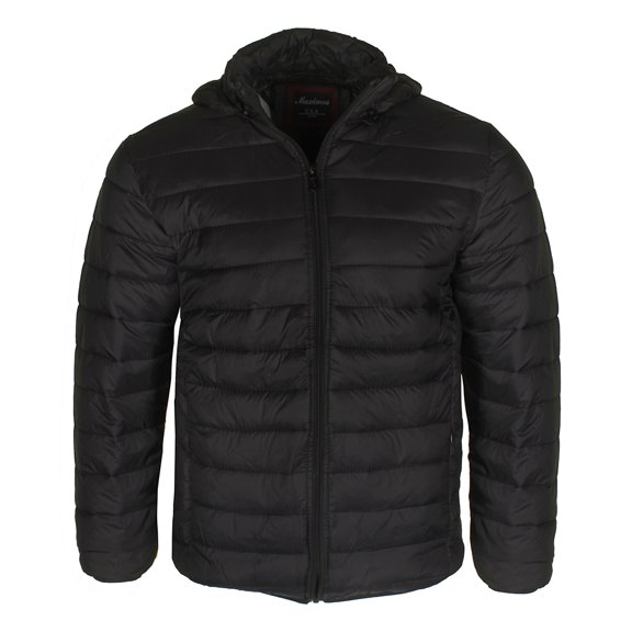 Maximos Men's PUFFY Insulated Packable Lightweight Zip Up Jacket Black M