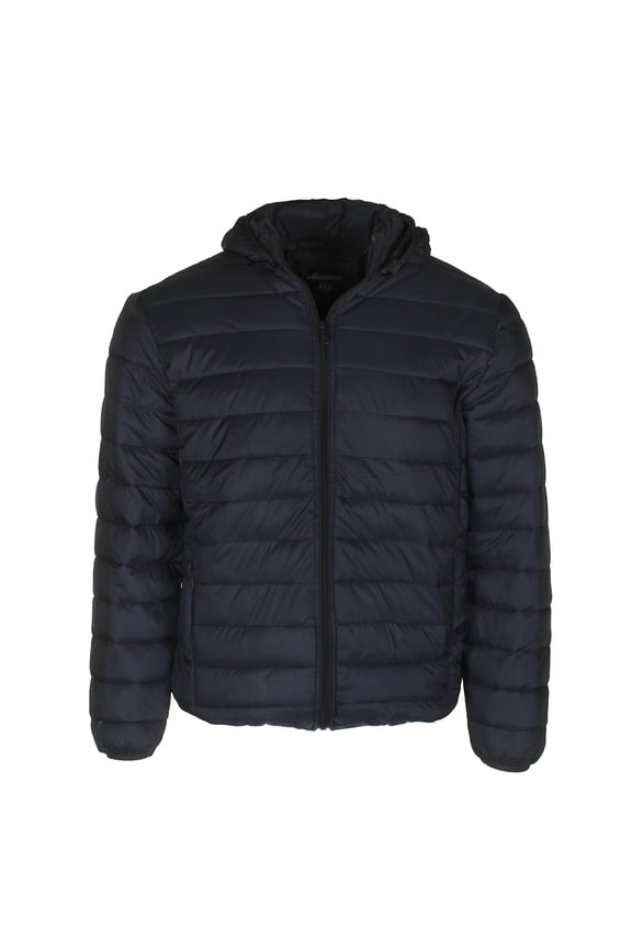 Men's PUFFY Insulated Packable Lightweight Zip Up Jacket Navy Blue L