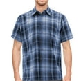 thumbnail image 1 of Maximos Men's Plaid Shirt Short Sleeve Classic Western Full Button Down Shirt, Navy/White/Sky Blue, S, 1 of 6