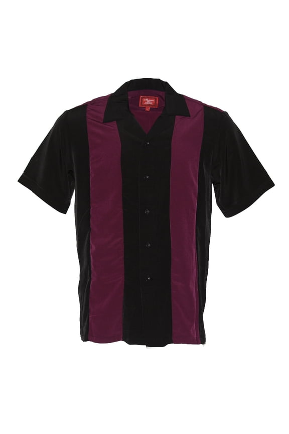 Men's Retro Classic Two Tone Bowling Casual Dress Shirt Charlie Sheen