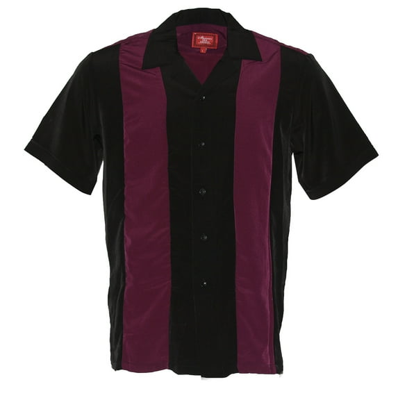 Maximos Men's Retro Classic Two Tone Bowling Casual Dress Shirt Charlie Sheen