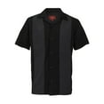 thumbnail image 1 of Maximos Men's Retro Classic Two Tone Bowling Shirt Dark Gray Black M, 1 of 14