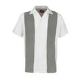 thumbnail image 1 of Maximos Men's Retro Classic Two Tone Bowling Shirt Light Gray White S, 1 of 23