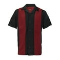 thumbnail image 1 of Maximos Men's Retro Classic Two Tone Bowling Shirt Red Black  S, 1 of 3