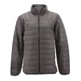 thumbnail image 1 of Maximos Men’s Slim Fit Lightweight Zip Insulated Packable Puffer Hooded Jacket (Band Collar - Heather Grey, S), 1 of 3