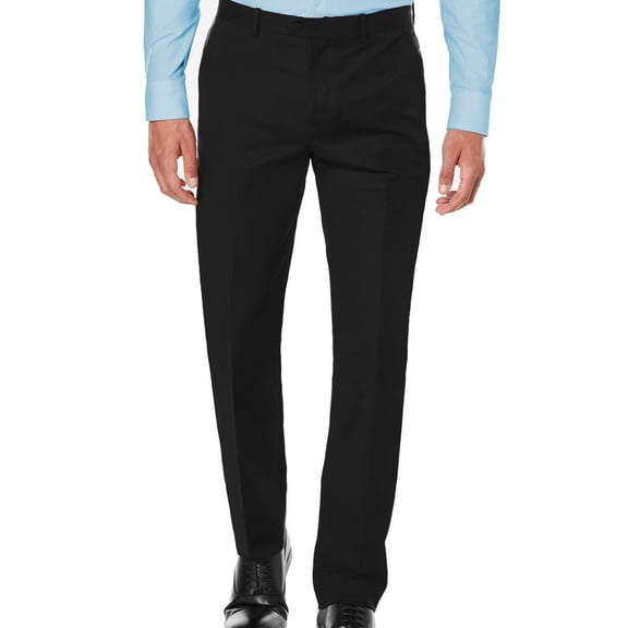 Maximos USA Men's Premium Slim Fit Dress Pants Slacks Flat Front Black