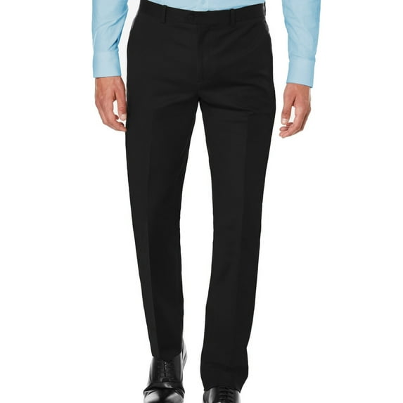 Maximos USA Men's Premium Slim Fit Dress Pants Slacks Flat Front Black