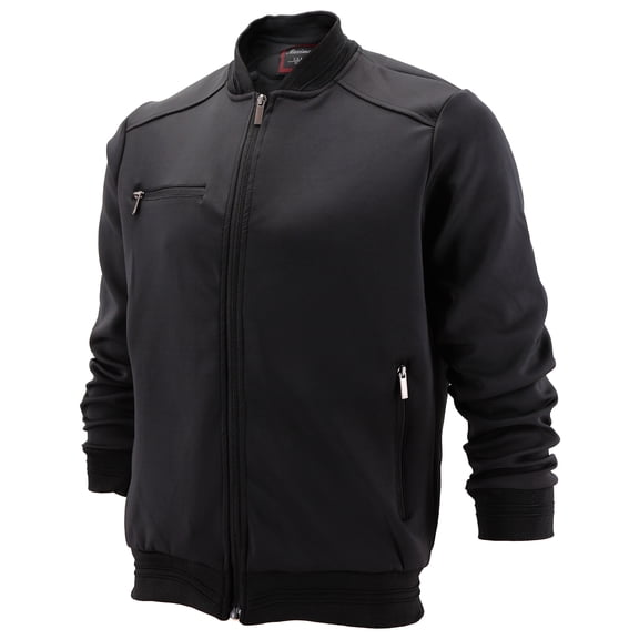 Maximos USA Men's Stylish Lightweight Multi Pocket Mesh Track Bomber Jacket (BEE-7 Black/Black, XL)
