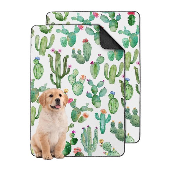 Maximum Coverage 24" x35" Reusable Dog Pee Pads, Extra Large Potty Pads with Decorative Plant Patterns and Secure Backing
