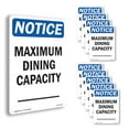 thumbnail image 1 of Maximum Dining Capacity ____ OSHA Notice Rigid Plastic Sign 18 Inch x 12 Inch - 10 Pack, 1 of 8