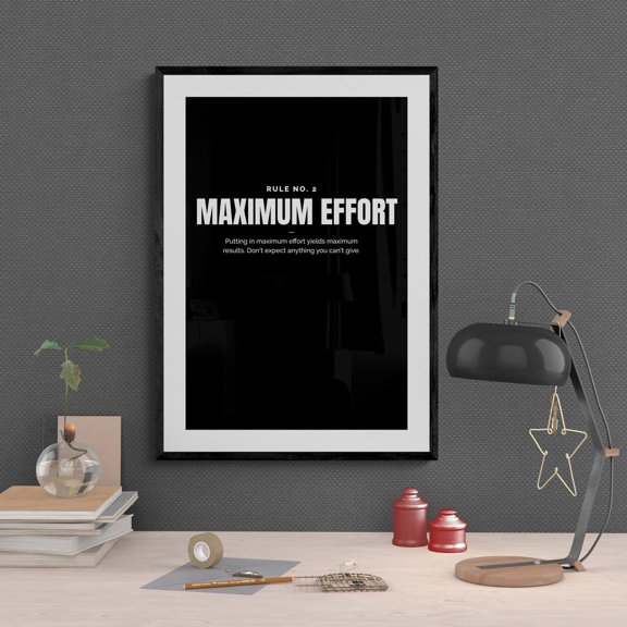 Maximum Effort Motivational Poster: Rule #2 Gym & Home Decor