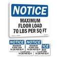 thumbnail image 1 of Maximum Floor Loading 70 Lbs Per Sq Ft OSHA Notice Rigid Plastic Sign 18 Inch x 12 Inch - 5 Pack, 1 of 8