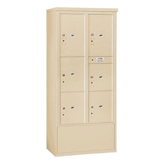 Salsbury Industries Freestanding USPS Aluminum 7 Unit 4C Horizontal Parcel Locker