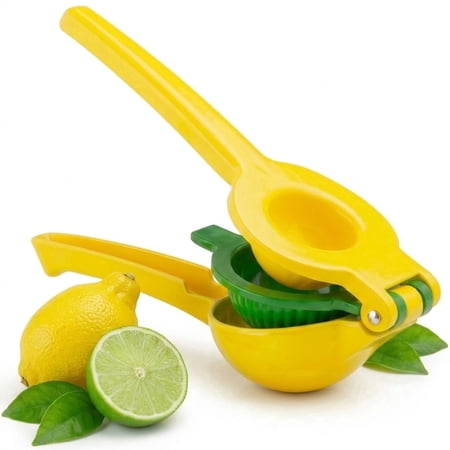 2-in-1 Maximum Juice Extraction Hand Citrus Press, Stainless Steel Metal Lemon & Lime Squeezer, Ultra-Durable Manual Lemon Juicer & Lime Juicer, Lemon Press