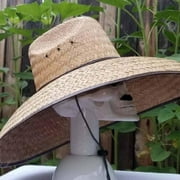 Maximum Jumbo Brown Natural Straw Hat, Adjustable Chin Strap, Handmade in Mexico, Adult M/L Size, 20" x 20" Brim, 7", One Size Fits Most