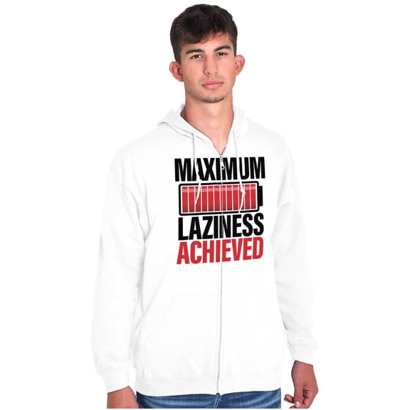 Maximum Laziness Achieved Funny Lazy Zip Up Hoodie Men's Women's Brisco Brands X