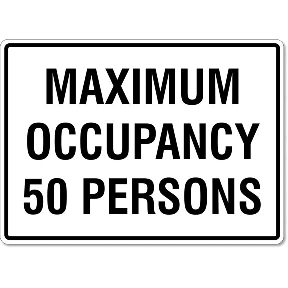 Maximum Occupancy 50 Persons Warning Metal Sign Tin Signs Aluminum Sign for Outdoors Use Yard Farm Fence Home Wall Decor 8x12 inch_1