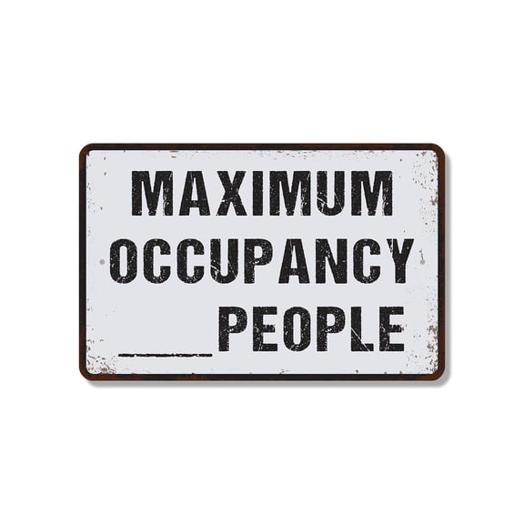 Maximum Occupancy 8 Inch x 12 Inch Novelty Plastic Sign Fire Code Friendly Keep Count Durable Weatherproof Perfect for Offices Lobbies Meeting Rooms Fun Gift for Managers Business