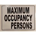 thumbnail image 1 of Maximum Occupancy Persons, Aluminum, 12" H x 16" W, Black on White, 1 of 1