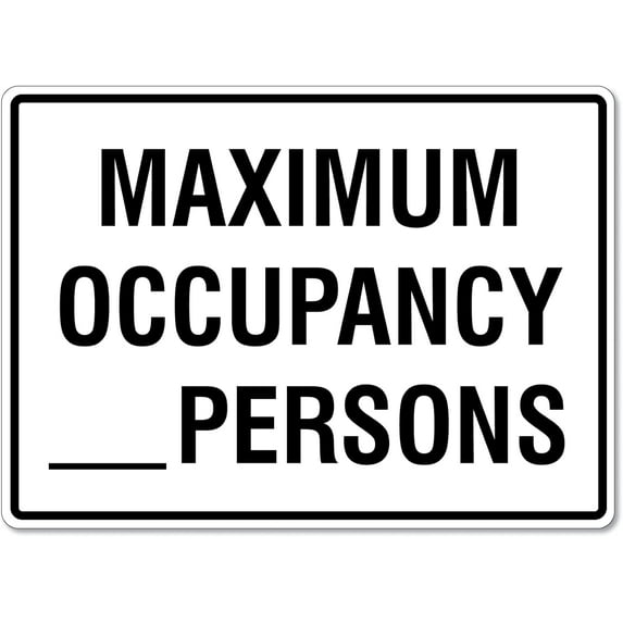 Maximum Occupancy _ Persons Sign Notice Signs Private Property Signs Metal Tin Sign 8x12 Inches Caution Danger Safety Security Warning Notice Signs