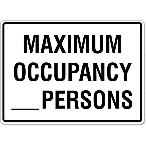 Maximum Occupancy _ Persons Sign Notice Signs Private Property Signs Metal Tin Sign 8x12 Inches Caution Danger Safety Security Warning Notice Signs