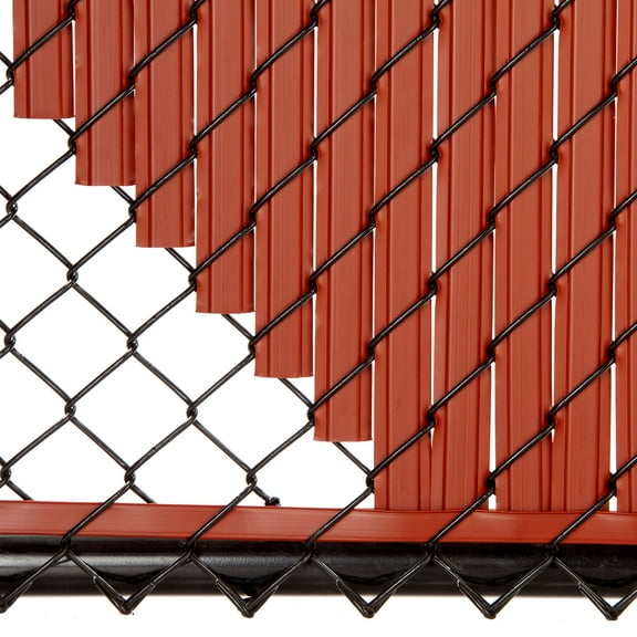 Maximum Privacy Redwood SoliTube Slats for 4ft Chain Link Fence