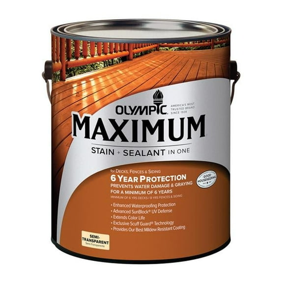 Maximum Semi-Transparent Semi-Gloss Cedar Natural Tone Deep Oil-Based Stain & Sealant - Pack of 4