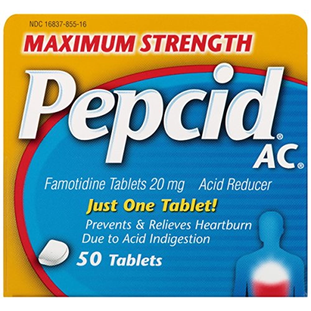 Maximum Strength Pepcid AC AllDay Heartburn Relief 50 ct 20 mg (Pack