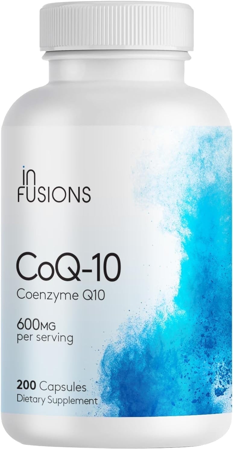 Maximum Strength Pure CoQ10 600mg 200 Capsules High Absorption Gluten Free Non-GMO