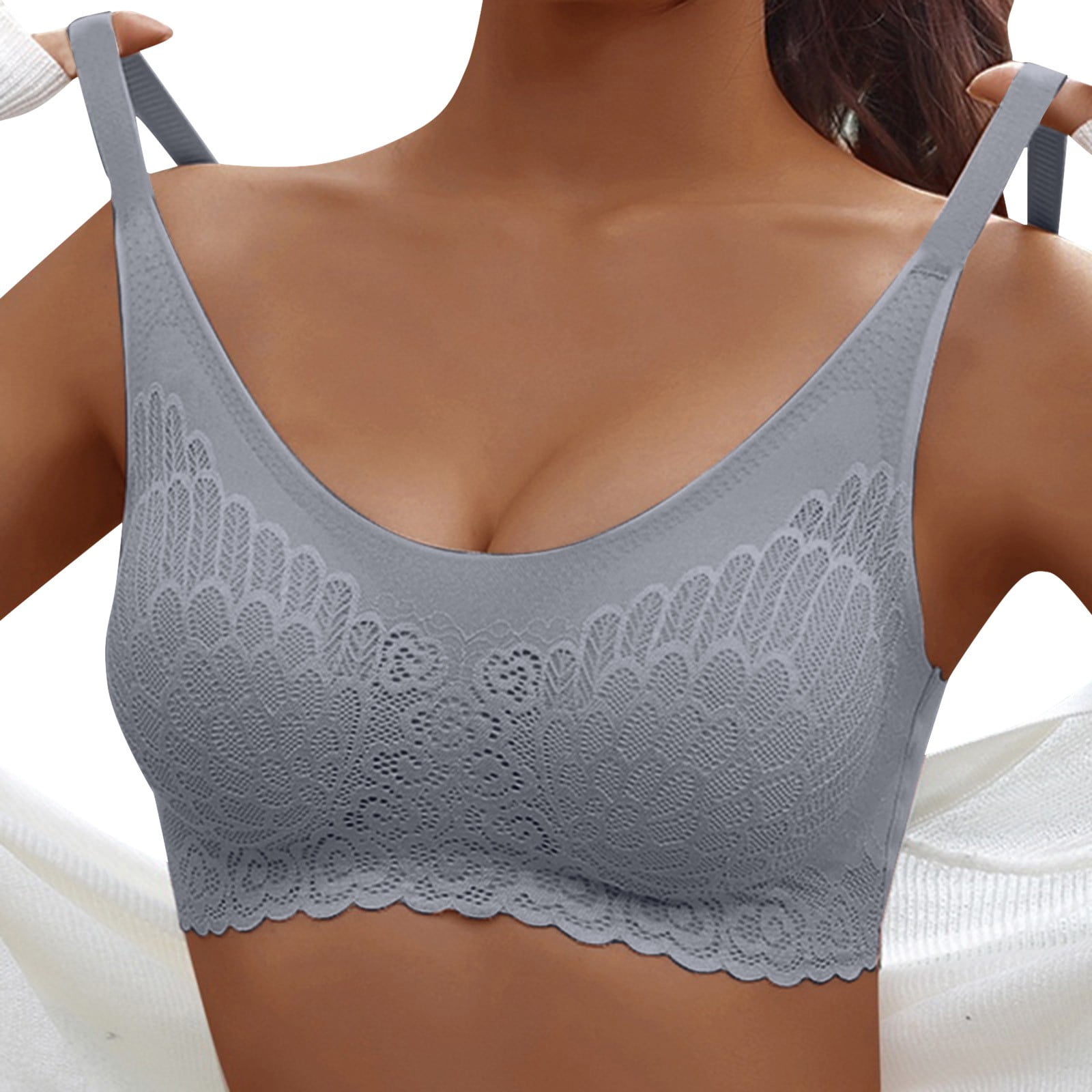 Simplmasygenix Clearance Bras For Women Plus Size Women's Underwear Thin  Large Size No Sponge Side Collection Breathable Upper Collection Auxiliary  Breast Gathered Anti-sagging No Steel Ring Bra 