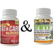 Maximum Trim - Premium Garcinia Cambogia & Fat & Carb Blocker Combo Pack. Most Effective for Weight Loss - 95% HCA Garcinia Cambogia; Supplements to Reduce Appetite & Block Fat and Sugar