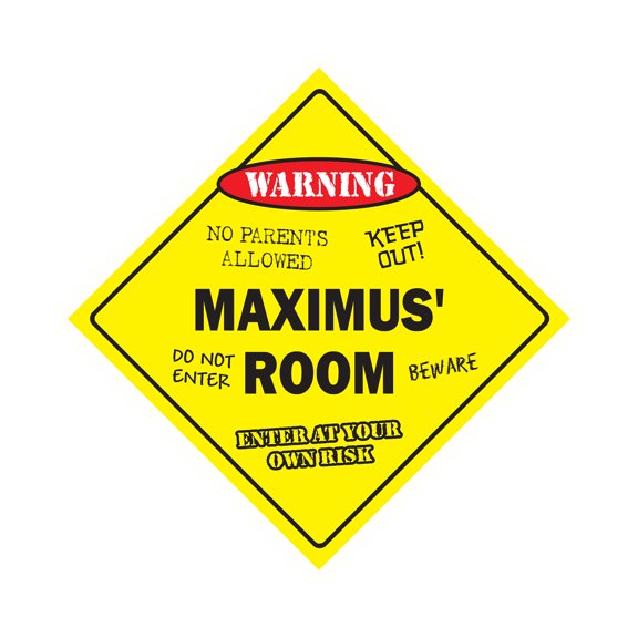 Maximus' Room Decal Crossing Zone Xing | Indoor/Outdoor | 10" Tall kids bedroom decor door children's name boy girl
