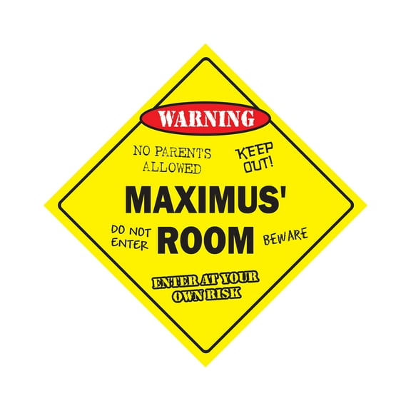 Maximus' Room Sign Crossing Zone Xing | Indoor/Outdoor | 14" Tall kids bedroom decor door children's name boy girl