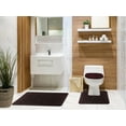 thumbnail image 1 of Maxine 3 Piece Shaggy Bathroom Rug Set, Bath Mat, Contour Rug, Toilet Seat Lid Cover, Non-Slip Rubber Back, Floor Mats, Water Absorbent - Brown, 1 of 1