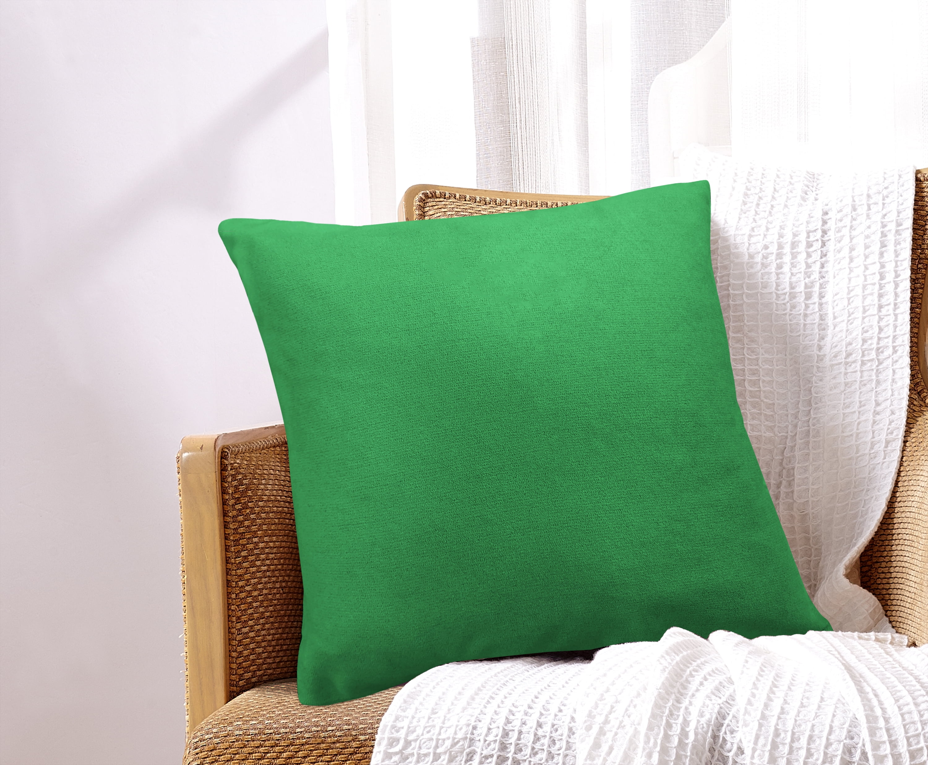 Maxine Chenille Throw Pillow 18x18 Green